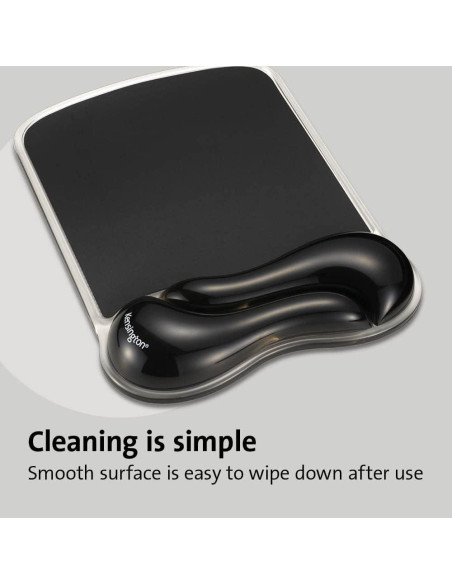 Reposamuñecas de Gel Duo Kensington Mediano Negro Ergonómico