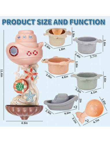 Set de Juguetes de Baño LZZAPJ para Bebés 6-12 Meses