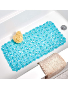 Alfombrilla de Baño Antideslizante iDesign Pebblz 34.9x67.3cm Azul 2
