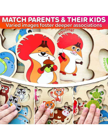 Rompecabezas de Madera QUOKKA Set de 3 para Niños 1-6 Años