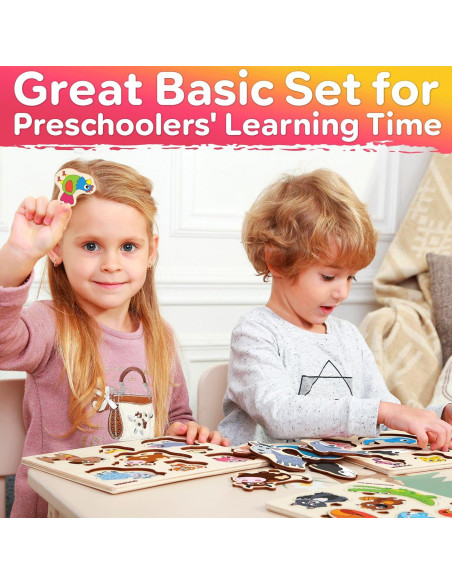 Rompecabezas de Madera QUOKKA Set de 3 para Niños 1-6 Años