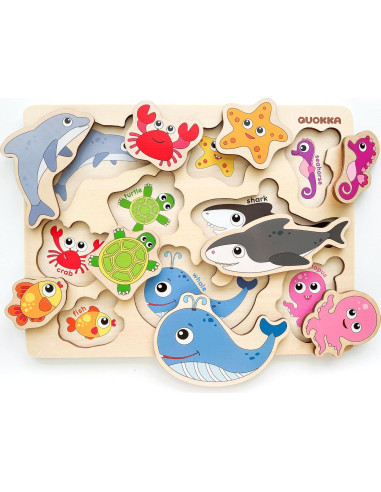 Rompecabezas de Madera QUOKKA Set de 3 para Niños 1-6 Años
