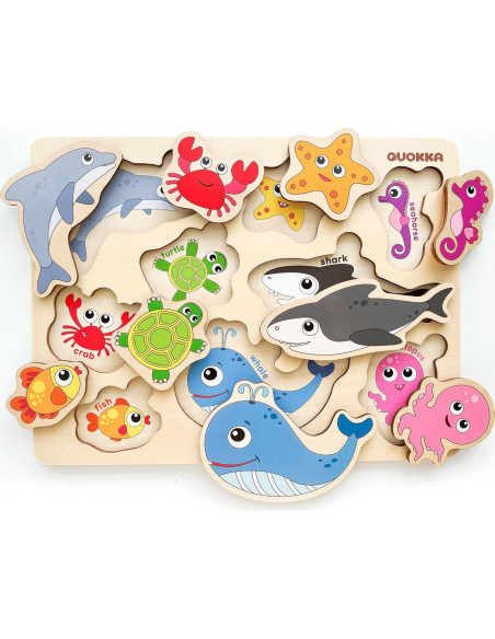 Rompecabezas de Madera QUOKKA Set de 3 para Niños 1-6 Años
