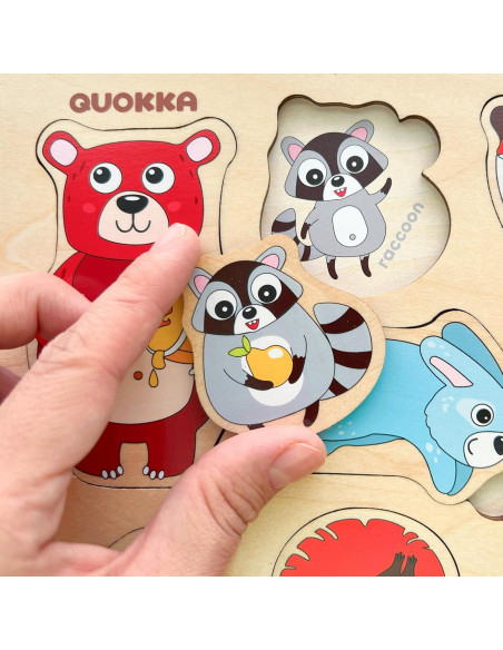 Rompecabezas de Madera QUOKKA Set de 3 para Niños 1-6 Años