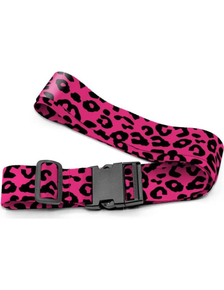 Juego de 2 Correas de Equipaje WIRESTER Leopardo Negro Rosa