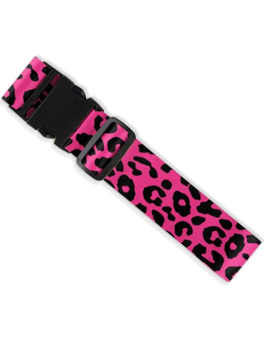 Juego de 2 Correas de Equipaje WIRESTER Leopardo Negro Rosa