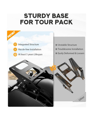 Soporte de Equipaje Desmontable PBYMT Negro para Harley 2014-2025