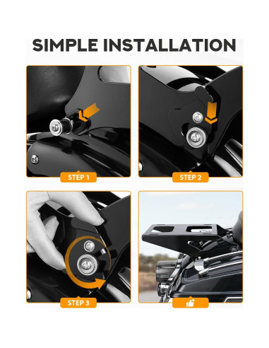 Soporte de Equipaje Desmontable PBYMT Negro para Harley 2014-2025