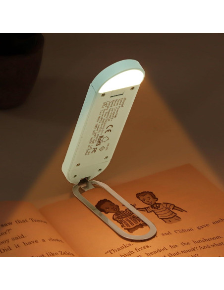 Luz de lectura recargable Akomid con clip, 8 LEDs, turquesa