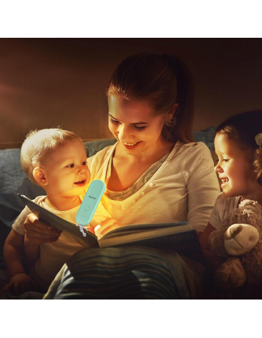 Luz de lectura recargable Akomid con clip, 8 LEDs, turquesa