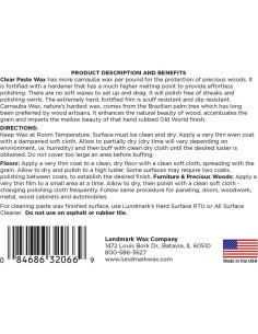 Cera de Carnauba Lundmark Transparente 0.45 kg para Madera 2