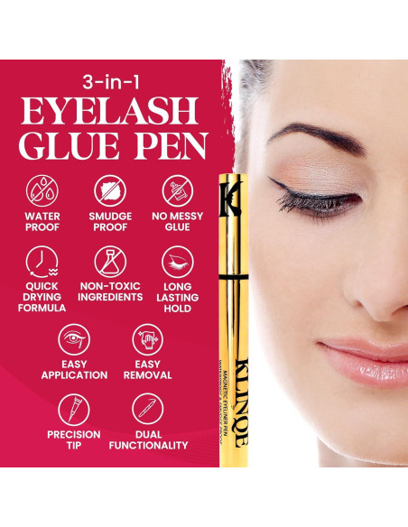 KLINQE Delineador Negro y Pegamento para Pestañas 12.5cm KLINQE Delineador Negro y Pegamento para Pestañas 12.5cm