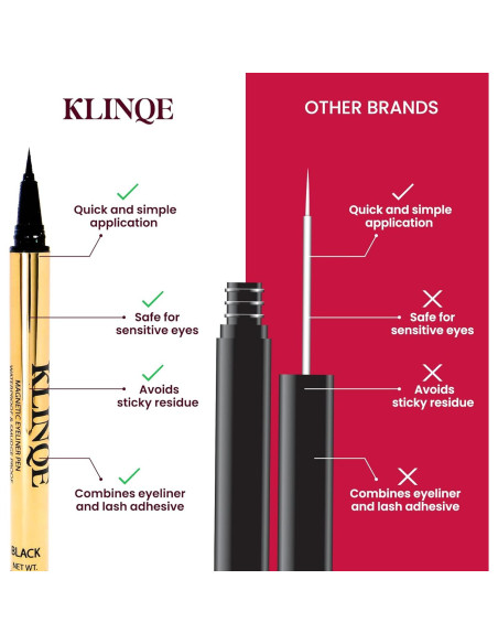 KLINQE Delineador Negro y Pegamento para Pestañas 12.5cm KLINQE Delineador Negro y Pegamento para Pestañas 12.5cm