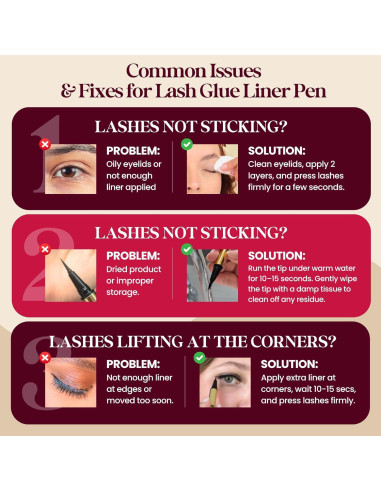 KLINQE Delineador Negro y Pegamento para Pestañas 12.5cm