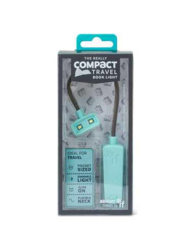 Luz de Libro Compacta Menta con Cuello Flexible y 3 Brillos
