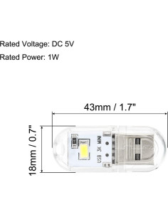 Luz Nocturna LED USB PATIKIL - Paquete de 6 Mini Lámparas 1W 2