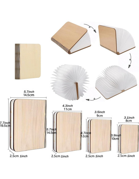 Lámpara de Libro Plegable LOVUMMOR LED Recargable USB 12x9cm Lámpara de Libro Plegable LOVUMMOR LED Recargable USB 12x9cm