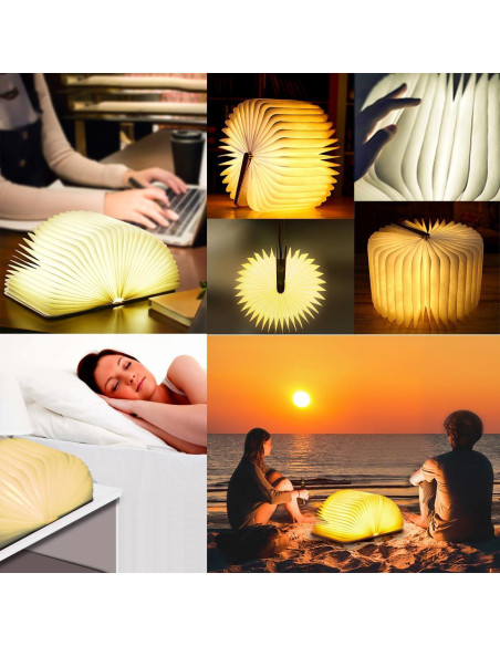 Lámpara de Libro Plegable LOVUMMOR LED Recargable USB 12x9cm Lámpara de Libro Plegable LOVUMMOR LED Recargable USB 12x9cm