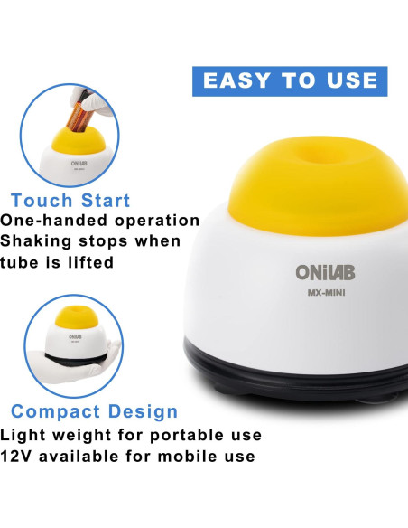 Mezclador Vortex Mini ONiLAB Amarillo 3000 rpm 12W