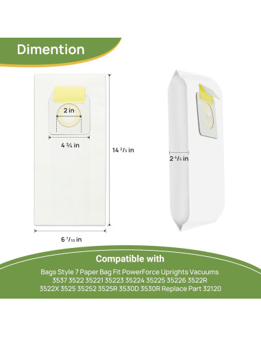 Paquete de 12 Bolsas de Vacío Estilo 7 PETOX para Bissell