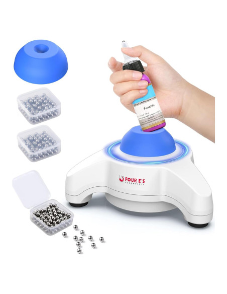 Mezclador Vortex Mini Four E's Scientific 5600 RPM Azul con Tapa Extra y 300 Bolas