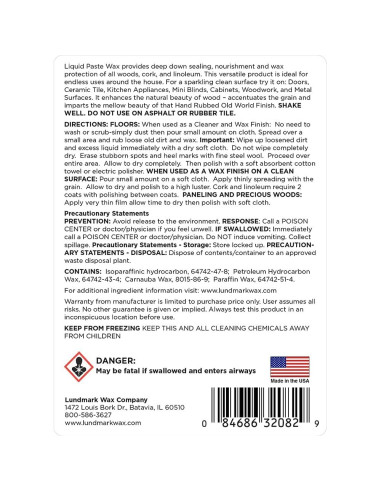 Cera Líquida Lundmark con Cera de Carnauba 0.7 kg