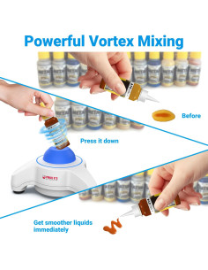 Mezclador Vortex Mini Four E's Scientific 5600 RPM Azul con Tapa Extra y 300 Bolas 2