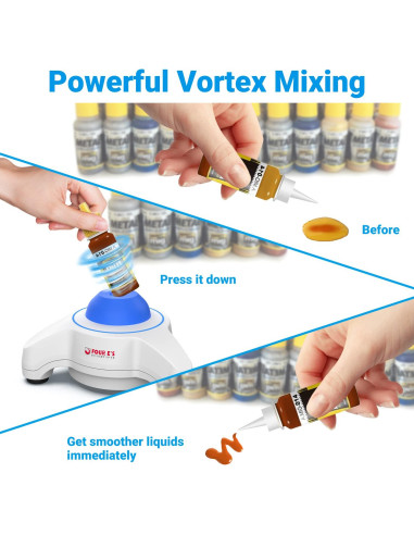 Mezclador Vortex Mini Four E's Scientific 5600 RPM Azul con Tapa Extra y 300 Bolas