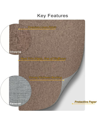 Parche Autoadhesivo de Tela de Lino ILOFRI 20x28 cm 2 Pcs - Gris Claro