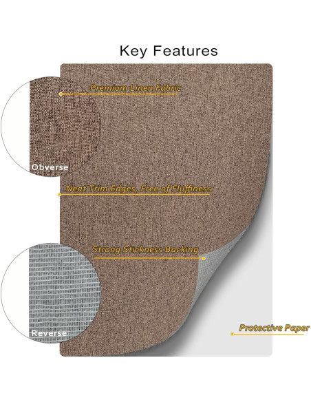 Parche Autoadhesivo de Tela de Lino ILOFRI 20x28 cm 2 Pcs - Gris Claro