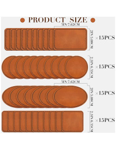 Dunzy 60 Pcs Parches de Cuero Sintético para Sombreros 7.62x5.08cm 2