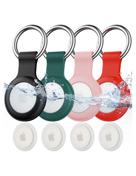 Paquete de 4 fundas de silicona a prueba de agua para AirTag