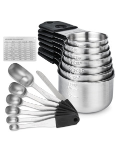 Juego de Tazas y Cucharas Medidoras Magnéticas Smithcraft 15 Piezas