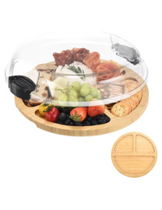 Tabla de Charcutería Portátil GLOKUUCA con Tapa y 3 Compartimentos