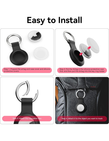 Paquete de 4 fundas de silicona a prueba de agua para AirTag