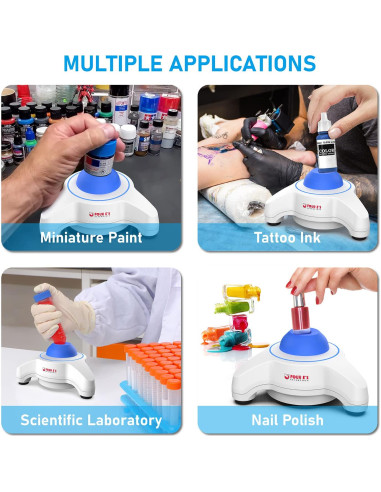Mezclador Vortex Mini Four E's Scientific 5600 RPM Azul con Tapa Extra y 300 Bolas