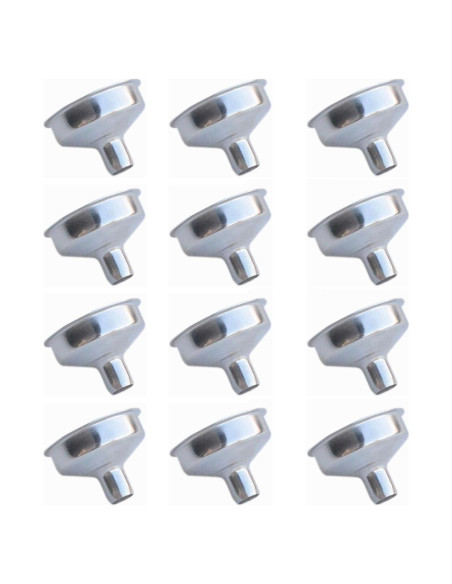 12 Embudos Miniatura Acero Inoxidable Yansanido 3.68 cm