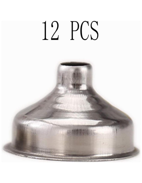 12 Embudos Miniatura Acero Inoxidable Yansanido 3.68 cm