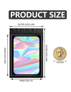 Bolsas Mylar Holográficas Reutilizables FUNFERY 100 Unidades 6.1x9.9 cm 2