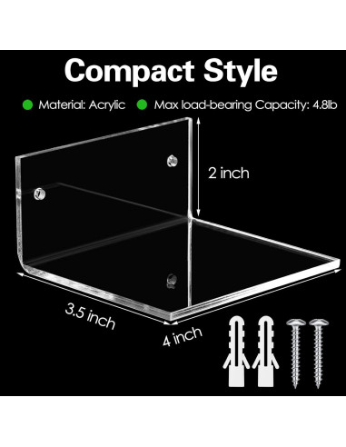 Estanterías Flotantes de Acrílico Juexica 20 Unidades 10x9x5cm