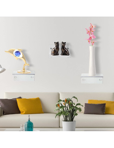 Estanterías Flotantes de Acrílico Juexica 20 Unidades 10x9x5cm