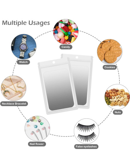 Paquete de 100 Bolsas Mylar Reutilizables EgticLive 10.67x17.27 cm