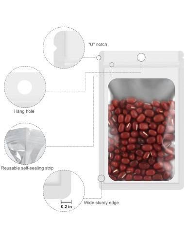 Paquete de 100 Bolsas Mylar Reutilizables EgticLive 10.67x17.27 cm