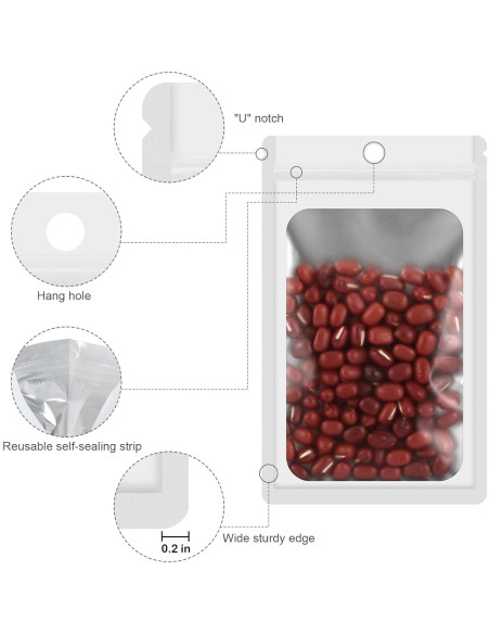 Paquete de 100 Bolsas Mylar Reutilizables EgticLive 10.67x17.27 cm