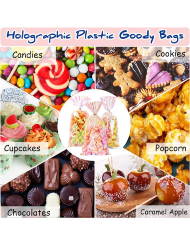 Bolsas de Celofán Holográficas PACKSISTER 15.24x22.86 cm 100 Pcs