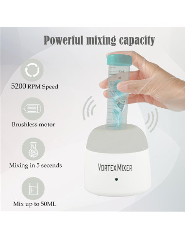 Mezclador Vortex Mini HUBEST 5200RPM para Laboratorio y Pintura