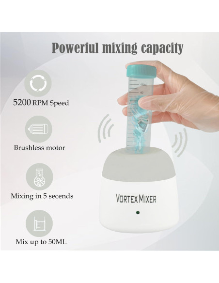 Mezclador Vortex Mini HUBEST 5200RPM para Laboratorio y Pintura