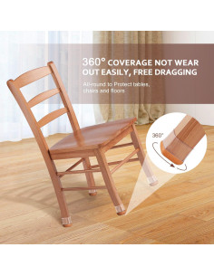 Protectores de Suelo para Patas de Silla YOZON 16 Piezas Silicona 2