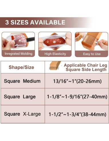 Protectores de Suelo para Patas de Silla YOZON 16 Piezas Silicona