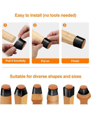 24 Protectores de Suelo de Silicona Joeyrras para Sillas Grandes
